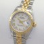 Rolex Lady Datejust Ref 179173 18K Gold Steel Ivory Pyramid